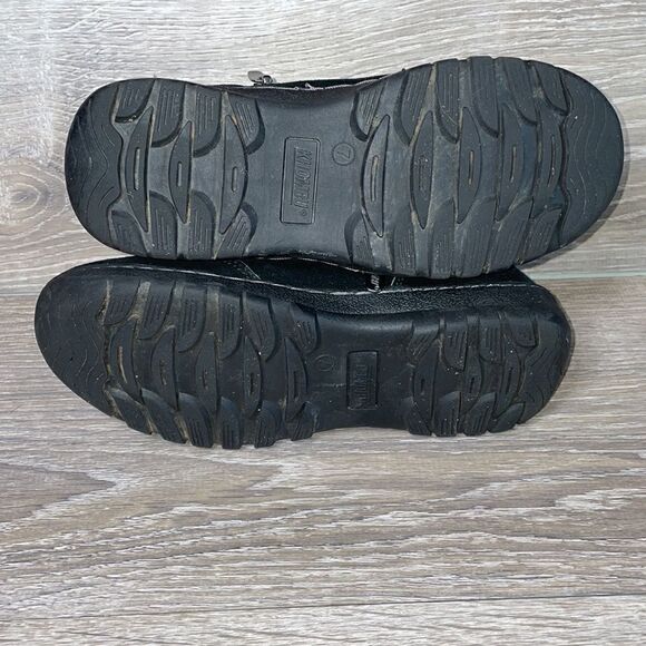 Khombu Iris Black Leather Warm Faux Fur Women’s Size 7M Slip On Zip Ankle Boot - Picture 8 of 12